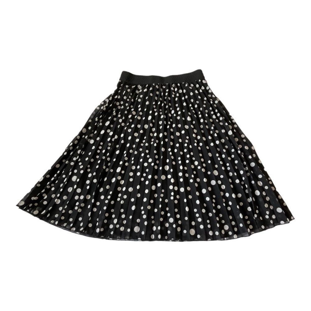 Metrowear Women’s Black Polka Dot Skirt With Elastic Waist Skirt Size Large